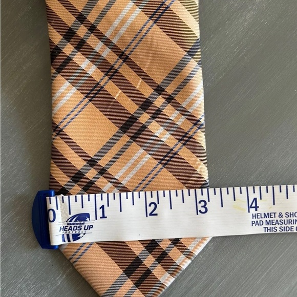 Parsley Luxury Neckwear - Men’s Neck Tie - Cream/Navy/White/Black Plaid Pattern - Picture 8 of 8